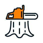 Chainsaw On Tree Stump Icon